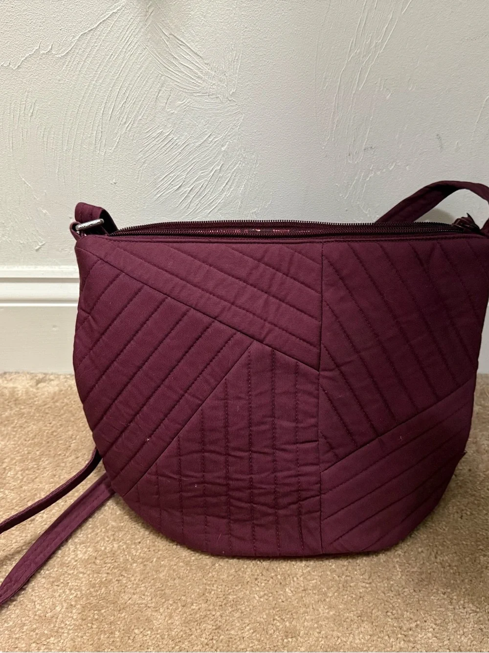 Vera Bradley Quilted Crossbody Bag in Wine Plum